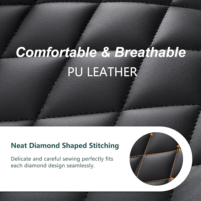 YOUNUOKE Comfortable Desk Chair, Home Office Chairs with Wheels, Armless Samll Comfy Vanity Chairs, PU Leather Computer Task Work Desk Chairs, Black - LeafyLoom