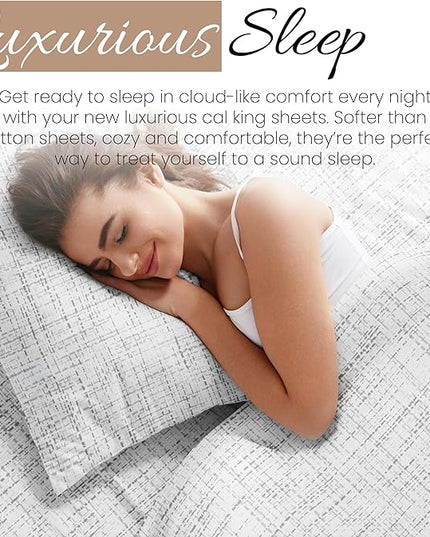 Linen Market 4 Piece California King Bedding Sheet Set (White) - Sleep Better Than Ever with These Ultra-Soft Cooling Bed Sheets for Your California King Size Bed - Deep Pocket Fits 16" Mattress - LeafyLoom
