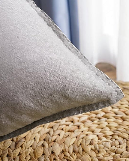 Jeanerlor Solid Cotton Linen Decoration Toss Throw Pillow Sham Cushion Case Special Pillow Cover Delicate Decorative Pillowcase for Bed/Chair/Couch, 18"x18"(45 x 45cm),2 Packs, Silver Grey - LeafyLoom