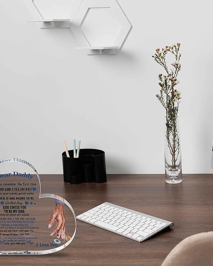 Dad Birthday Gift from Daughter - Acrylic Desk Decor for Home Office - LeafyLoom