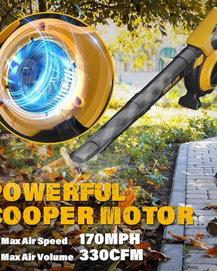 Cordless Leaf Blower & Vacuum, 3-in-1 Leaf Vacuum Mulcher with Bag, 40V 330CFM Battery Leaf Blower with 2x4.0Ah Battery & Charger for Lawn Care, 5-Speeds Variable Control - LeafyLoom