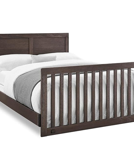 Simmons Kids Foundry 6-in-1 Convertible Baby Crib, Rustic Grey with Matte Black - LeafyLoom