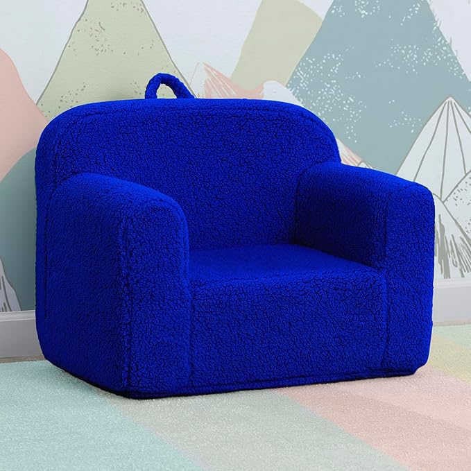 Delta Children Cozee Sherpa Chair, Royal Blue - LeafyLoom