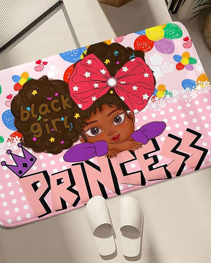 Black Girls for Bedroom Girls Room Rug African American Girls Rugs Bedroom Decor Rugs Princess Room Decor Rugs for Teen Girls Living Room Soft Floor Rugs, Pink, 2'×3' - LeafyLoom