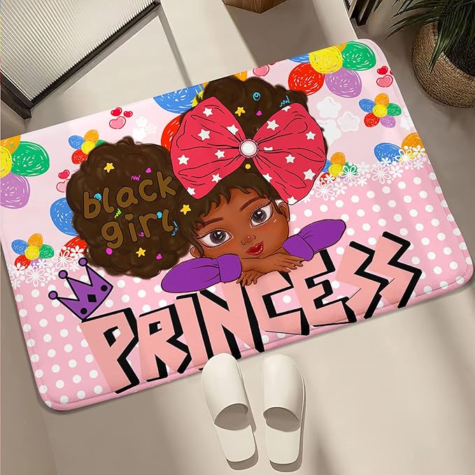 Black Girls for Bedroom Girls Room Rug African American Girls Rugs Bedroom Decor Rugs Princess Room Decor Rugs for Teen Girls Living Room Soft Floor Rugs, Pink, 2'×3' - LeafyLoom