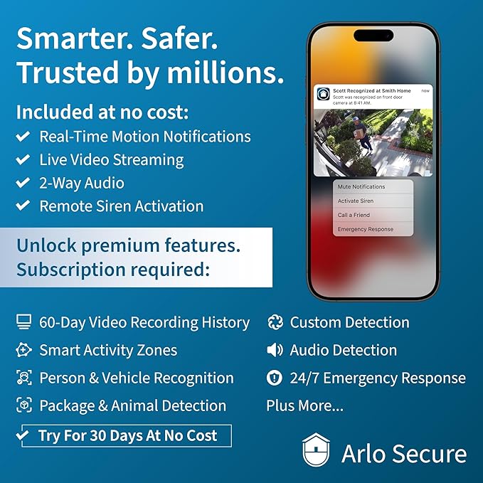 Arlo Pro 3 LED Floodlight Security Camera 2K HDR 2000-3000 Lumens | Wire-Free | Protect Driveways & Alleyways | Connects to Wi-Fi | Color Night Vision, Motion Sensor, 2-Way Audio, Rechargeable (Black) Arlo