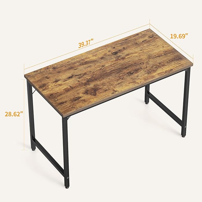 CubiCubi Computer Desk, 40 inch Home Office Writing Study Desk, Small Desk, Modern Simple Style, Basic Desk, Brown - LeafyLoom