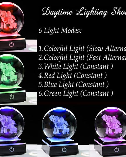 Elephant Gifts For Women Decorations For Home, 3D Crystal Elephant Decor Figurines Statue Gift For Elephant Lovers mom grandma birthday gifts for mom from daughters son unique gift ideas Stuff - LeafyLoom