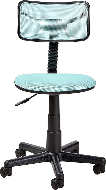 Swivel Mesh Desk Chair, Blue 20.86D x 22W x 33.46H in - LeafyLoom