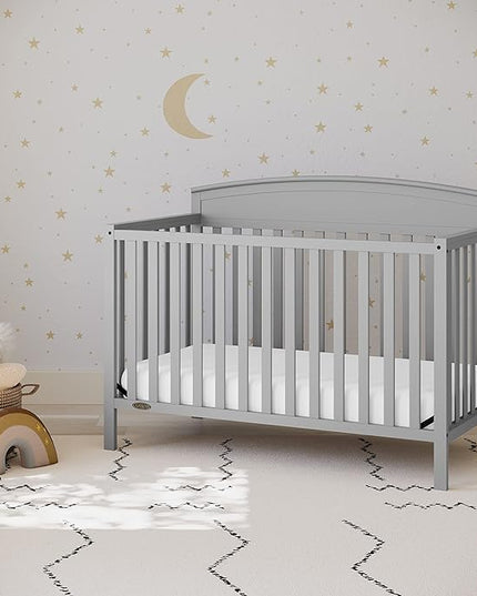 Graco Benton 5-in-1 Convertible Crib (Pebble Gray) – GREENGUARD Gold Certified, Converts from Baby Crib to Toddler Bed, Daybed and Full-Size Bed, Fits Standard Full-Size Crib Mattress - LeafyLoom