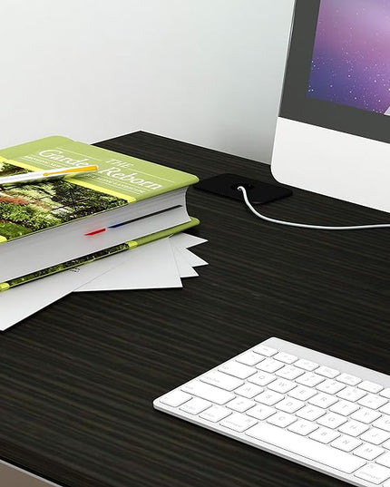 SHW Home Office 55-Inch Large Computer Desk, Espresso - LeafyLoom