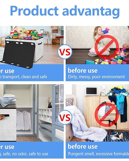 homyfort Large Toy Box Storage Chest for Girls Kids,Collapsible Toy Bin Organizer Basket with Lids for Blanket,Toys,Toddler,Nursery,Playroom (White) - LeafyLoom