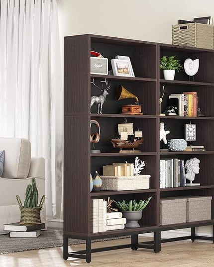 Tribesigns Tall Bookcase and Bookshelf, 70.8” Large Bookcases Organizer with 5-Tier Storage Shelves, Heavy Duty Free-Standing Library Bookshelf Shelving Unit for Living Room, Bedroom (Sandalwood) - LeafyLoom