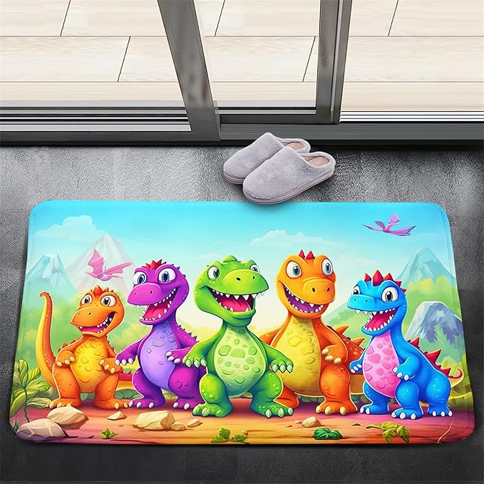 Dinosaur Carpet for Boys Room - Dinosaur Rugs for Boys Bedroom Cartoon Dinosaur Rug Kids Rugs for Bedroom Cute Dinosaur Area Rug for Living Room Bedroom Kids Room,2'×3' - LeafyLoom