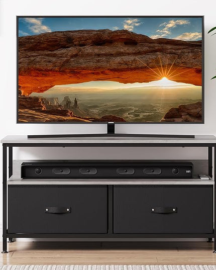 IDEALHOUSE Dresser TV Stand 50 Inch Entertainment Center with Storage TV Stand for Bedroom Small TV Stand Dresser with Drawers and Shelves, TV & Media Console Table Furniture for Living Room, Black - LeafyLoom