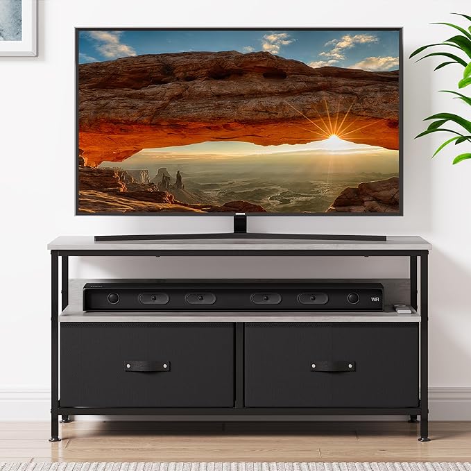 IDEALHOUSE Dresser TV Stand 50 Inch Entertainment Center with Storage TV Stand for Bedroom Small TV Stand Dresser with Drawers and Shelves, TV & Media Console Table Furniture for Living Room, Black - LeafyLoom