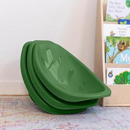 ECR4Kids Leaf Floor Seat, Rocker Chair, Hunter Green, 6-Piece - LeafyLoom