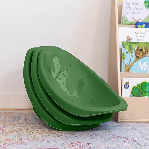 ECR4Kids Leaf Floor Seat, Rocker Chair, Hunter Green, 6-Piece - LeafyLoom