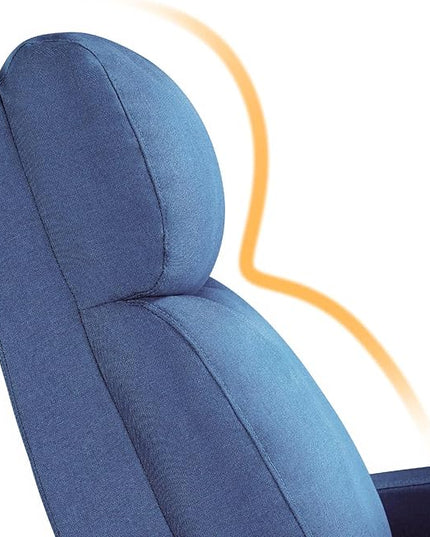 Yaheetech Fabric Recliner Chair Sofa Ergonomic Adjustable Single Sofa with Thicker Seat Cushion Modern Home Theater Seating for Living Room Light Blue - LeafyLoom