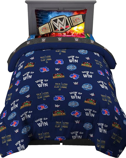 Franco Kids Bedding Super Soft Comforter and Sheet Set, 4 Piece Twin Size, WWE - LeafyLoom