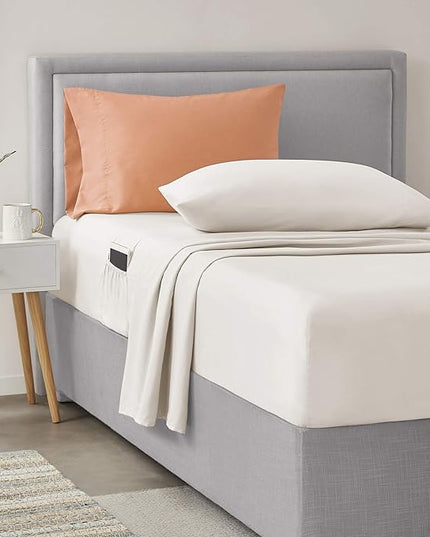 Comfort Spaces Bed in A Bag - Trendy Casual Design Cozy Comforter with Complete Sheet Set with Side Pocket, All Season Cover, Matching Shams, Twin(66"x90"), Gloria, Damask Coral 6 Piece - LeafyLoom