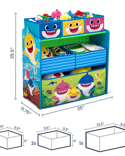 Baby Shark Design & Store 6 Bin Toy Storage Organizer by Delta Children - LeafyLoom
