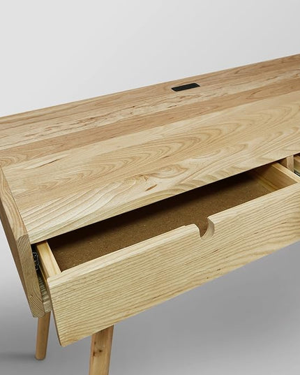 American Trails Freedom Made of Solid American Desk with USB Ports, Natural Oak (New) - LeafyLoom