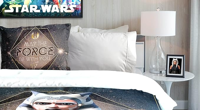 Jay Franco Star Wars The Clone Wars Ahsoka Force Full Comforter & Sham Set - Kids Super Soft Bedding - Fade Resistant Microfiber (Official Star Wars Product) - LeafyLoom