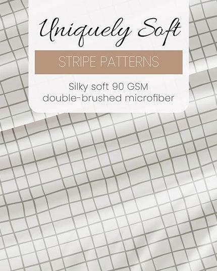 Linen Market 4 Piece Queen Bedding Sheet Set (Light Gray Crossroads) - Sleep Better Than Ever with These Ultra-Soft & Cooling Bed Sheets for Your Queen Size Bed - Deep Pocket Fits 16" Mattress - LeafyLoom