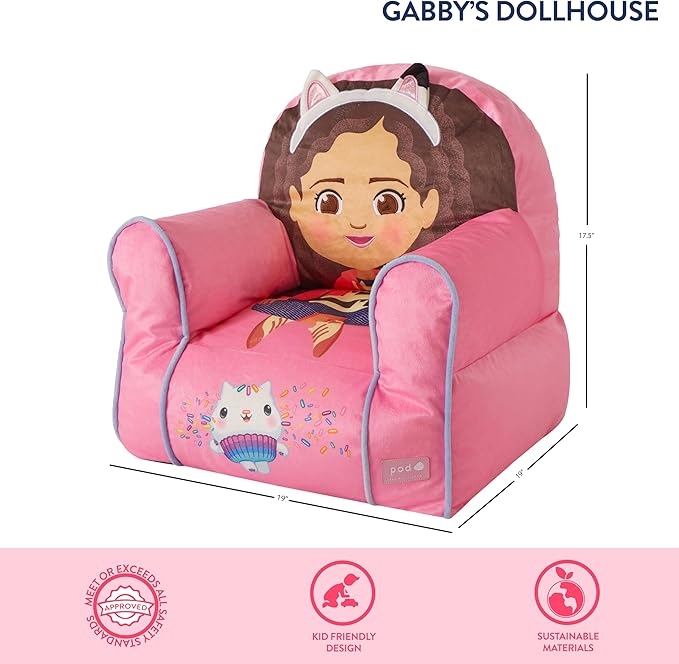 Idea Nuova Gabby's Dollhouse Bean Bag Sofa Chair - LeafyLoom
