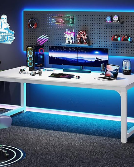 Tribesigns Modern Computer Desk, 78.7 x 39.4 inch X Large Executive Office Desk Computer Table Study Writing Desk Workstation for Home Office,White - LeafyLoom