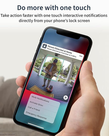Arlo Essential Wired Video Doorbell - HD Video, 180° View, Night Vision, 2 Way Audio, Black - AVD1001B Arlo