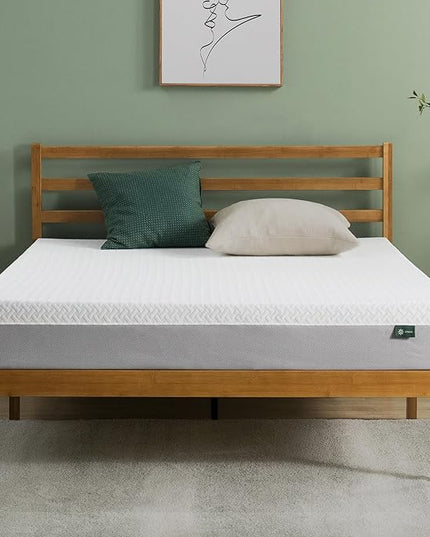 ZINUS 8 Inch Green Tea Essential Memory Foam Mattress [New Version], Queen, Fiberglass Free, Medium Feel, Breathable Airflow Memory Foam, Certified Safe Foams & Fabric, Mattress in A Box - LeafyLoom