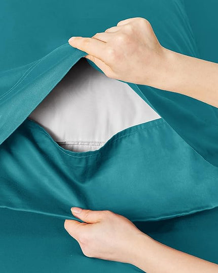 Bedsure Queen Sheets, Rayon Derived from Bamboo, Queen Cooling Sheet Set, Deep Pocket Up to 16", Breathable & Soft Bed Sheets, Hotel Luxury Silky Bedding Sheets & Pillowcases, Turquoise - LeafyLoom