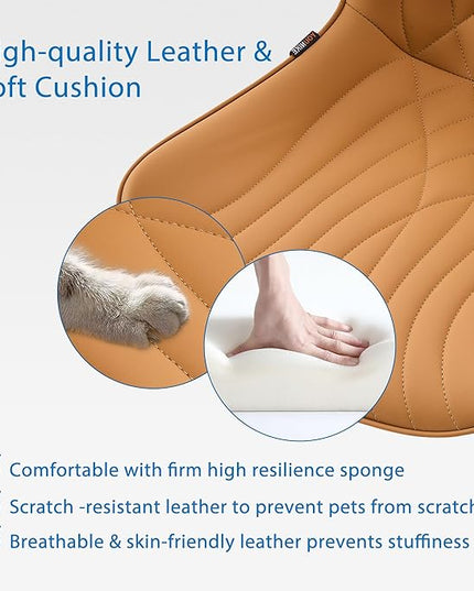 YOUNIKE Office Chair, Armless Desk Chair with Wheels, Home Office Computer Task Chairs, Modern Faux Leather Upholstered Vanity Chair, Adjustable Swivel Rocking Chair with Back, Saffron Tan - LeafyLoom