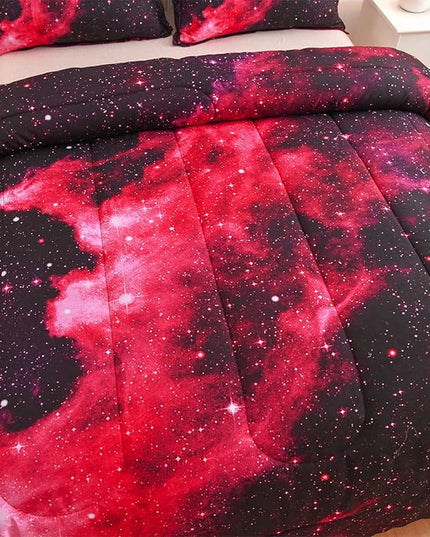 A Nice Night 3D Galaxy Blanket Comforter Bedding Sets Home Textile with Comforter Pillowcase, Queen Size - LeafyLoom