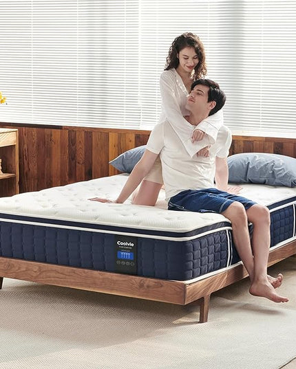 Coolvie Full Size Mattress, 12 Inch Medium Feel Full Mattress in a Box, Hybrid Construction Individual Pocket Springs with Memory Foam, Cooler Sleep with Pressure Relief and Support - LeafyLoom