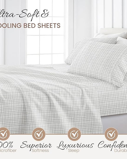 Linen Market 4 Piece California King Bedding Sheet Set (Light Gray) - Sleep Better Than Ever with These Ultra-Soft Cooling Bed Sheets for Your California King Size Bed - Deep Pocket Fits 16" Mattress - LeafyLoom