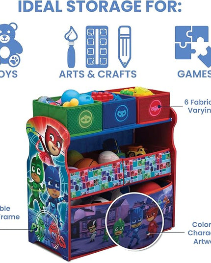Delta Children Multi-Bin Toy Organizer, PJ Masks - LeafyLoom
