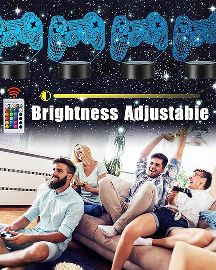 3D Gamepad Night Light,Game Console Illusion lamp with Remote,16 Colors Changing with Remote,Gaming Room Decor Best Gamer Gift,Christmas Birthday Gifts for Boys Girls - LeafyLoom