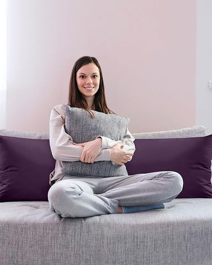 Utopia Bedding Full Body Pillow for Adults (Purple, 20 x 54 Inch, Pack of 06) Long Pillow for Sleeping, Large Pillow Insert for Side Sleepers - LeafyLoom