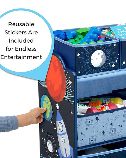 Delta Children Space Adventures Design & Store 6 Bin Toy Storage Organizer - Greenguard Gold Certified, Blue - LeafyLoom