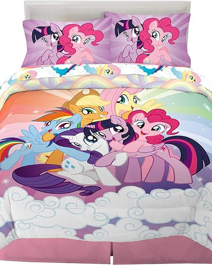 Franco Kids Bedding Super Soft Microfiber Comforter and Sheet Set, 5 Piece Full Size, My Little Pony - LeafyLoom