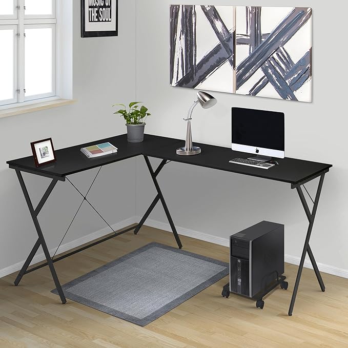 NicBex Kimberly-DW-00049-LWJ Home Office Desks, 62.5"x47.5"x28.5", Black - LeafyLoom