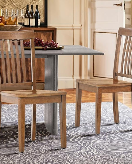 COLAMY Wooden Dining Chairs Set of 4, Spindle High Back Windsor Kitchen Side Chair, Farmhouse Dining Chairs for Kitchen and Dining Room, Light Brown - LeafyLoom