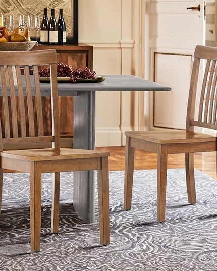 COLAMY Wooden Dining Chairs Set of 4, Spindle High Back Windsor Kitchen Side Chair, Farmhouse Dining Chairs for Kitchen and Dining Room, Light Brown - LeafyLoom