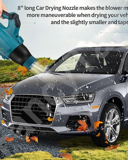 Car Drying Nozzle for Makita 18V LXT Leaf Blower - Fits Model: XBU03Z, XBU03SM1, DUB184Z, DUB184ST, DUB184PT, DUB184PT2 - with Protective Silicone Sleeve - LeafyLoom