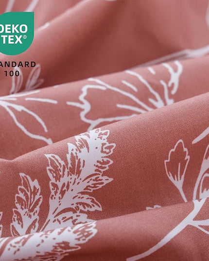 JANZAA Queen Comforter Comforters Queen Size GrayishPink Bedding Cute Floral Bed Set, Lightweight Soft Botanical Flower Comforter and 2 Pillow Cases All Season - LeafyLoom