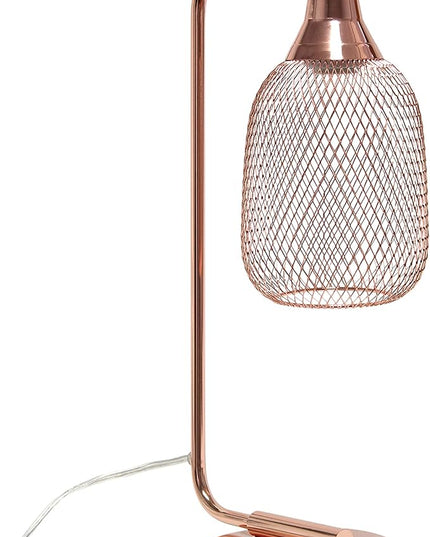 Elegant Designs LD1060-RGD Mesh Wire Table Lamp, Rose Gold - LeafyLoom