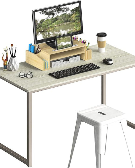 SHW Home Office 48-Inch Computer Desk, Maple - LeafyLoom